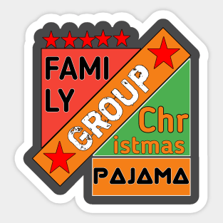 Family group christmas pajama Sticker